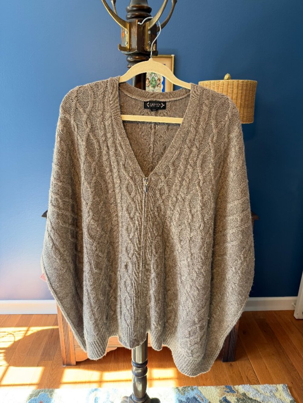 Women's Heather Brown Sweater Cape